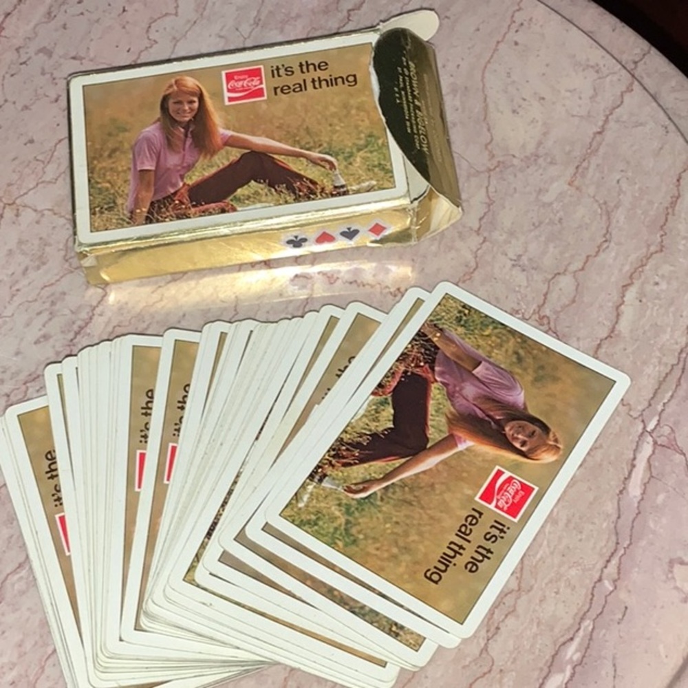Coca-Cola 1971 Playing Cards “it’s the real thing” Lady Sitting in a Field